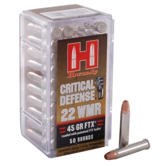 Authentic Hornady Critical Defense 22 Winchester Magnum Rimfire (WMR) Ammo 45 Grain Hornady FTX Polymer Tip - Glock Switches | Glock Switch Kit